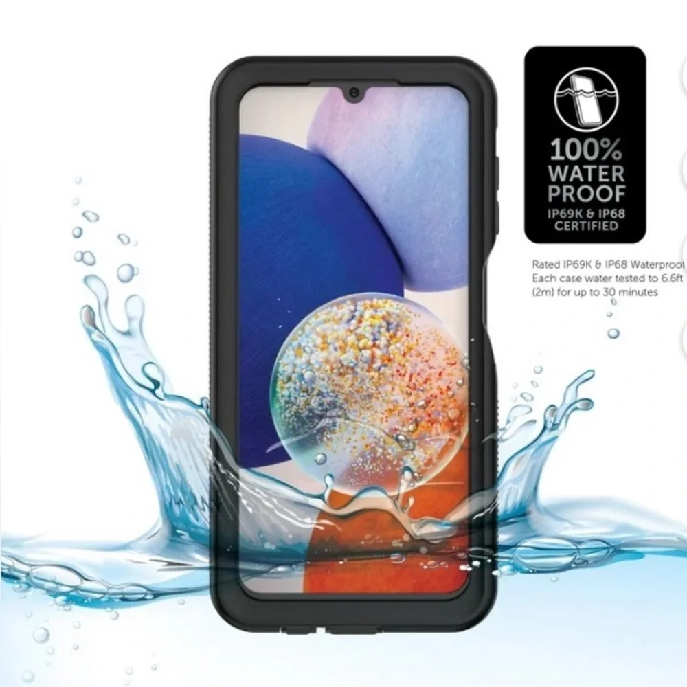 Samsung Galaxy A14 5G Tidal Waterproof Case - Dark Gray/Black New